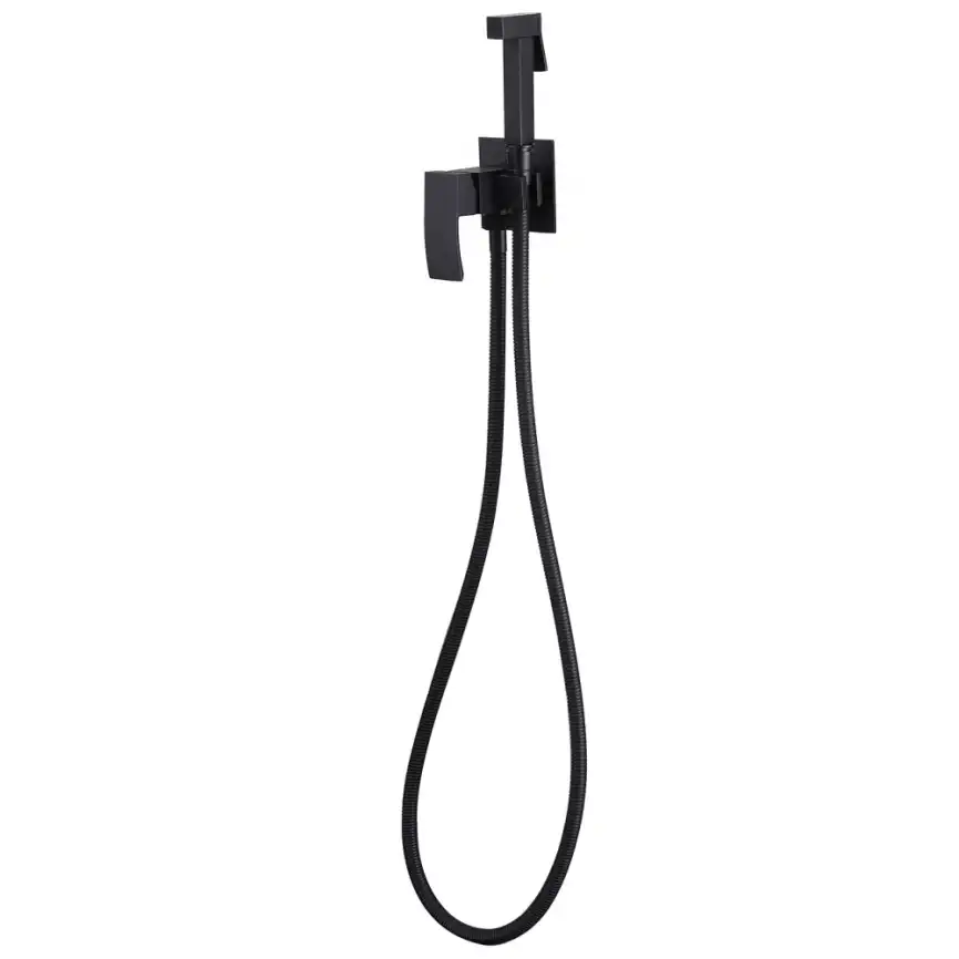 Смеситель ABBER Wasserfall AF8625B с гигиеническим душем, черный матовый фото 2