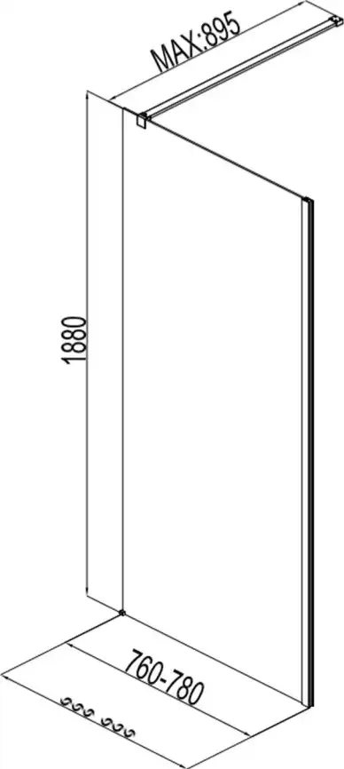 Душевая перегородка Aquanet Cinetic 80 см, AE12-F-80H190U-CT, профиль Хром, стекло Прозрачное фото 2