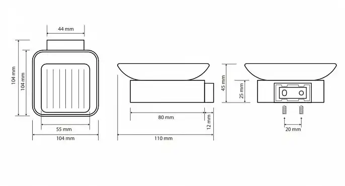 Мыльница 10,4 см BEMETA SOLO хром 139108032 фото 2