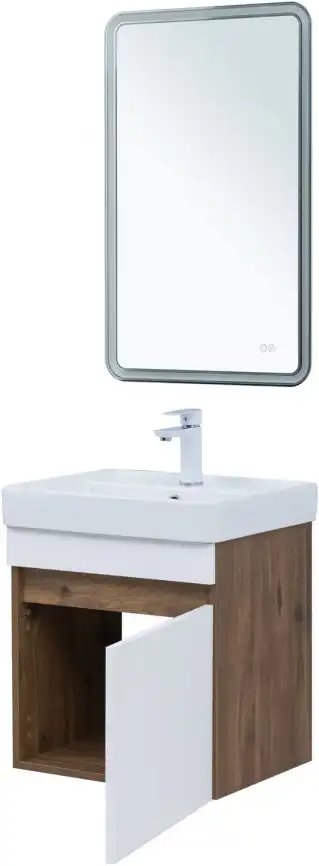 Тумба под раковину Aquanet Оптима 50 дуб рустикальный/белый сатин, 344790 фото 10