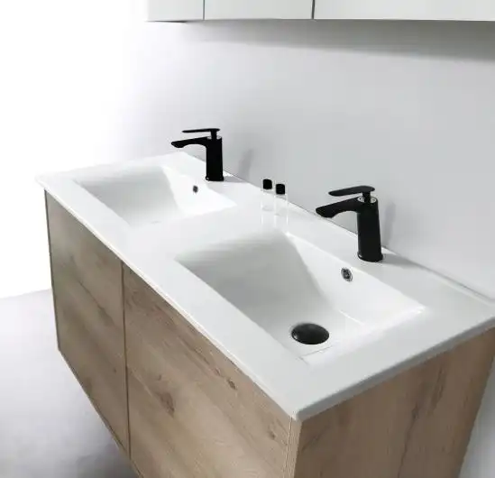 Умывальник CeramaLux YJ809-120 1215х465х155 Полувстраиваемая цвет Белый фото 2