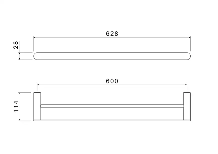 Держатель полотенец 600 мм Aquatek Лира AQ4430CR двойной, Хром фото 2