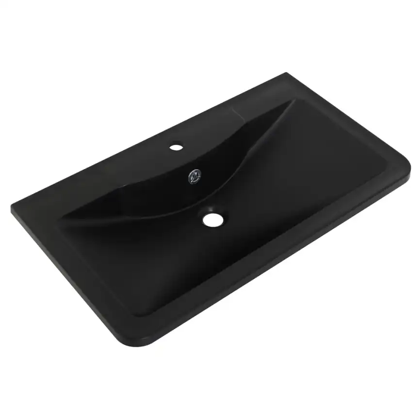 Раковина из искусственного камня BelBagno BB1000/455-LV-ART-ALR-NERO, чёрная матовая фото 1