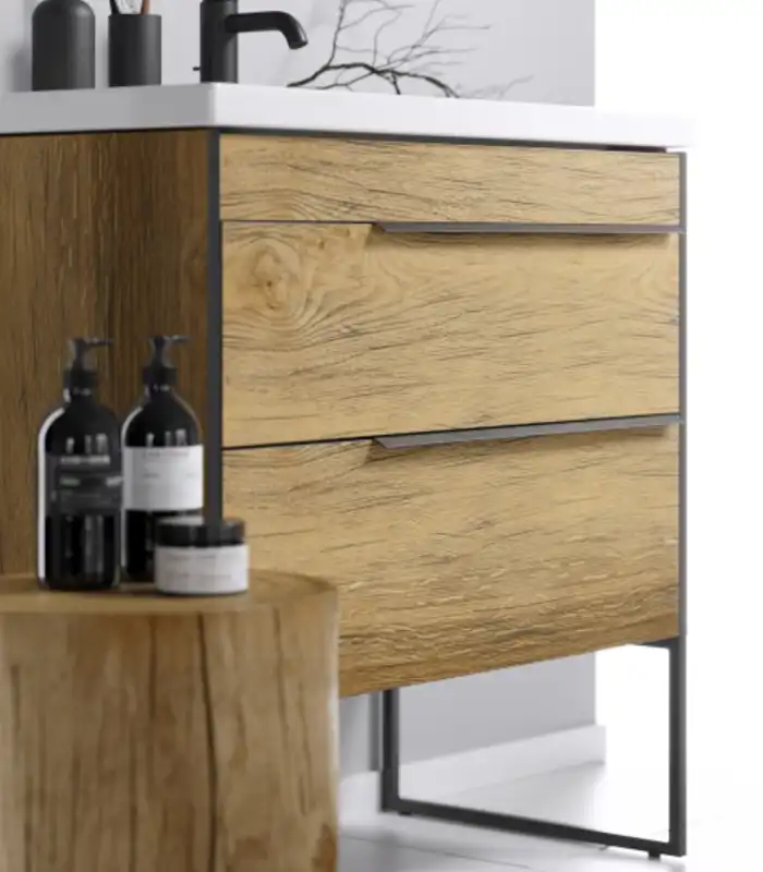 Тумба с раковиной напольная Aqwella Fargo 80 см, FRG0108DB/FRGN440, цвет Дуб балтийский фото 4