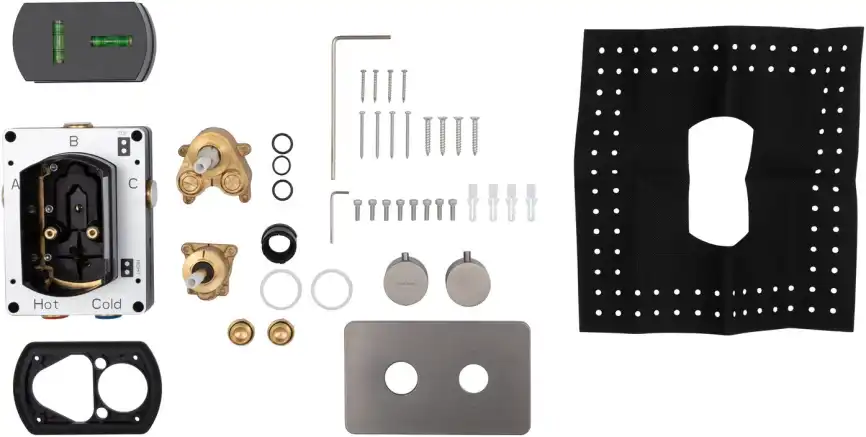 Смеситель для ванны Allen Brau Priority 5.3U123-MG (с внутренней частью, 3 выхода) графит браш фото 3