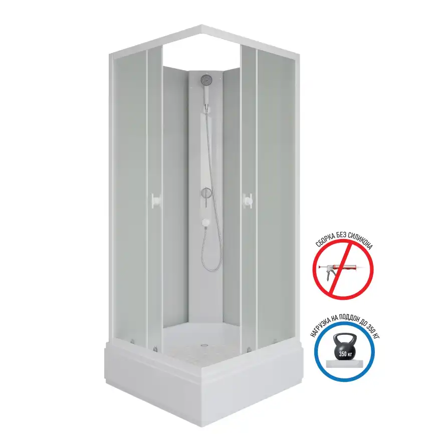 Душевая кабина Niagara Promo 80х80х200 P80/26Q/MT/BK средний поддон, без гидромассажа фото 1
