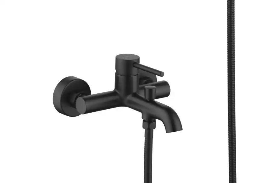 Смеситель для ванны Aquatek Европа AQ1349MB, однорычажный, с коротким изливом, Черный матовый фото 1