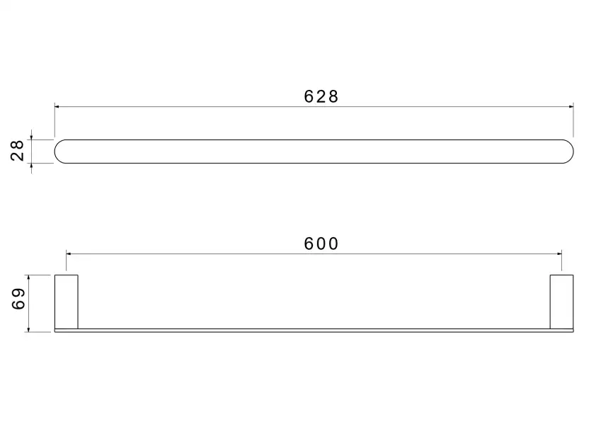 Держатель полотенец 600 мм Aquatek Лира AQ4414MB, Черный матовый фото 2