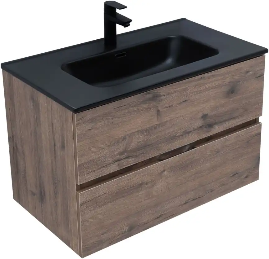 Тумба под раковину Aquanet Алвита New 80 2 ящика, дуб веллингтон табак 334186 фото 5