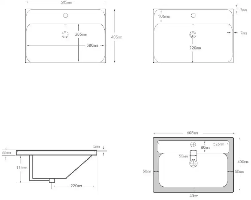 Раковина Aquanet Flash Mini 60 белая, 342053 фото 2