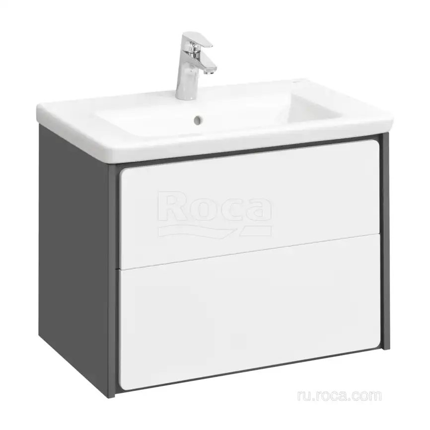 Тумбы под раковину Roca Ronda 60 ZRU9302963 подвесная, цвет, Белый глянец / Антрацит фото 1