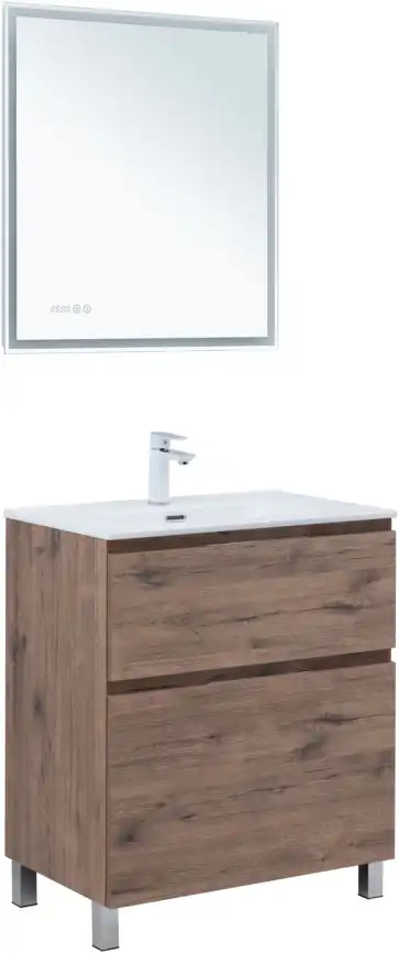 Тумба под раковину Aquanet Алвита New 70 напольная, дуб веллингтон табак, 344128 фото 7