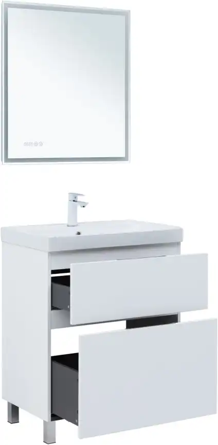 Тумба под раковину Aquanet Алвита New 70 напольная, белый матовый, 344133 фото 12