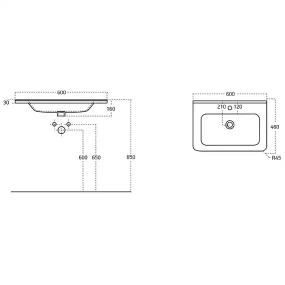 Раковина Sanovit Urban 60 12060-KL, Белая фото 2