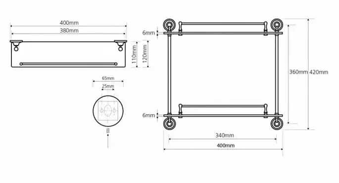 Полка стеклянная 66,5 см BEMETA RETRO хром 144301122 фото 2