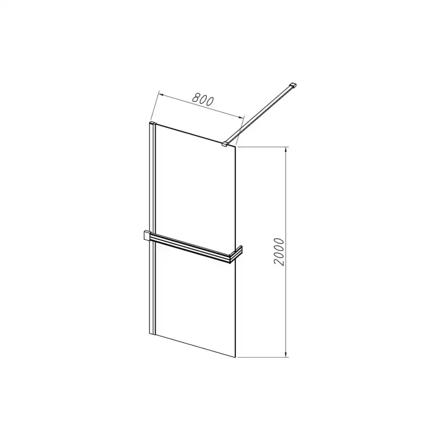 Душевая перегородка Vincea Walk in HR 80 VSW-4HR800CGB, профиль черный матовый, стекло тонированное фото 3