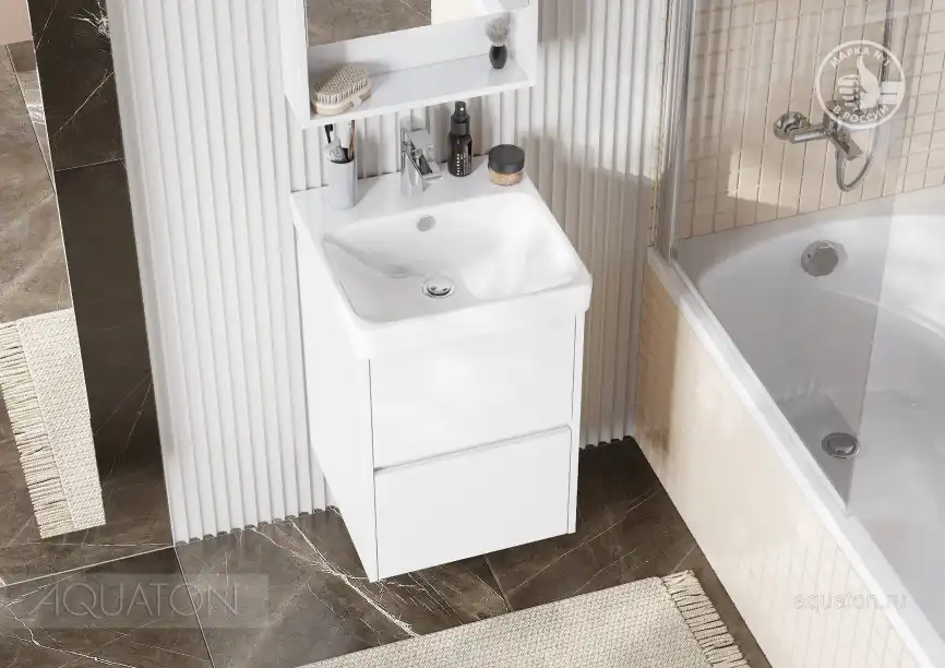 Тумба под раковину Aquaton Сканди 45 1A251601SD010 подвесная цвет, белый фото 7