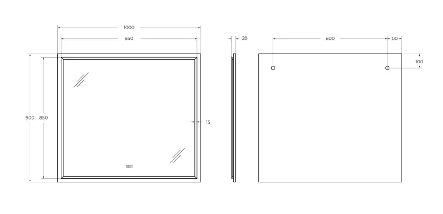 Зеркало CEZARES CZR-SPC-INT-1000-900-LED-TCH-WARM-TIT фото 9