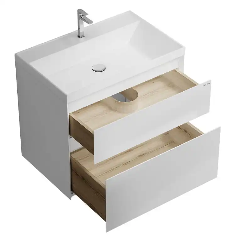 Тумба под раковину Grossman Меркадо 70 подвесная, белая матовая (107078) фото 2