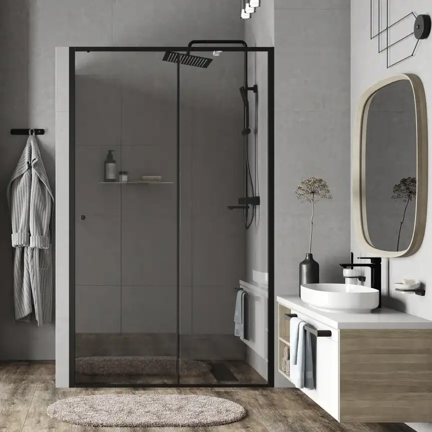 Душевая дверь WasserKRAFT Dill 61S 120 см, 61S05, профиль Черный, стекло Прозрачное фото 4