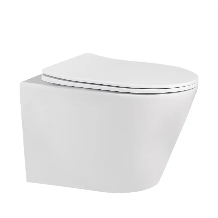 Подвесной унитаз ABBER Bequem AC1102MW белый матовый, безободковый, с сиденьем микролифт фото 1