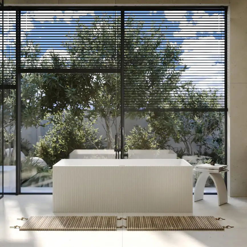 Ванна  Abber Stein 170х75 AS9602 из искусственного камня, Белая матовая фото 3