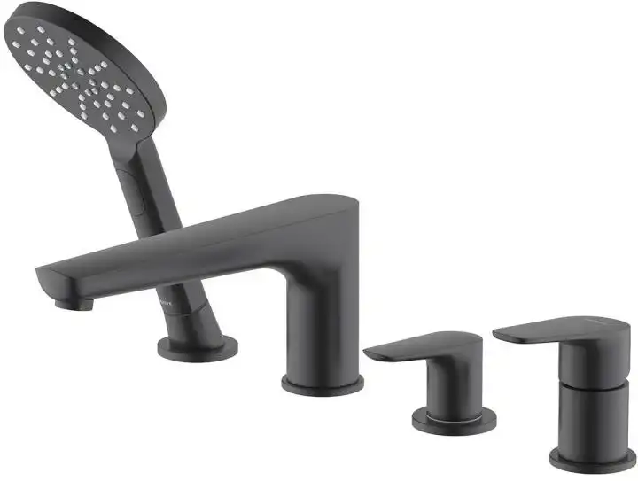 Смеситель на борт ванны Aquatek Бетта AQ1148MB, однорычажный, с внутренней частью, Черный матовый фото 1