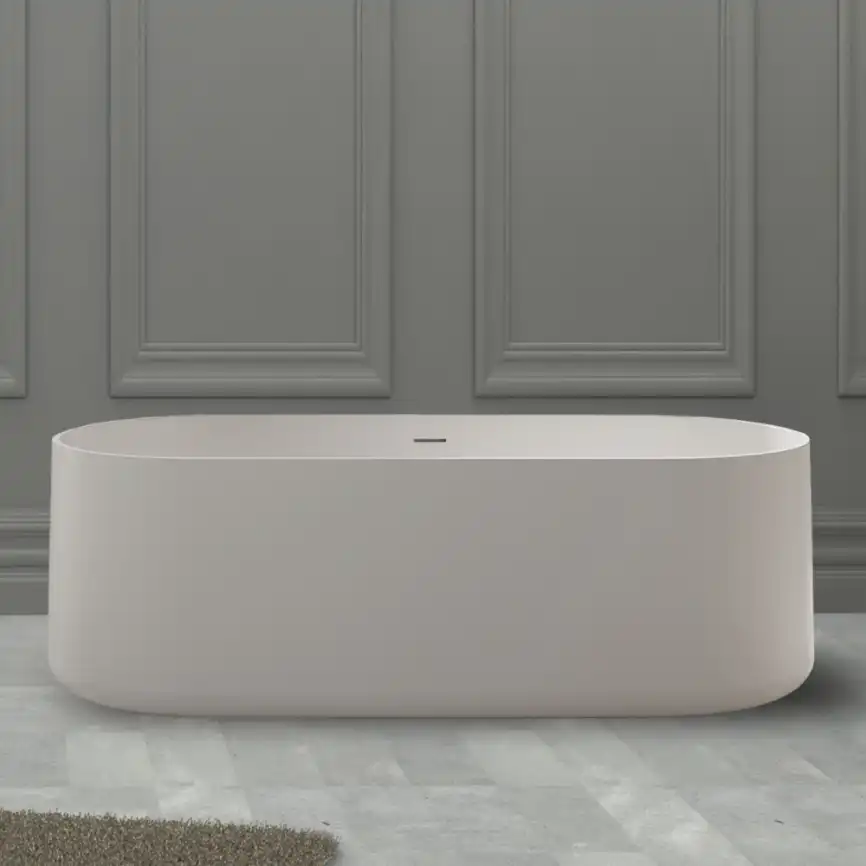 Ванна  Abber Stein 170х75 AS9607 из искусственного камня, Белая матовая фото 1