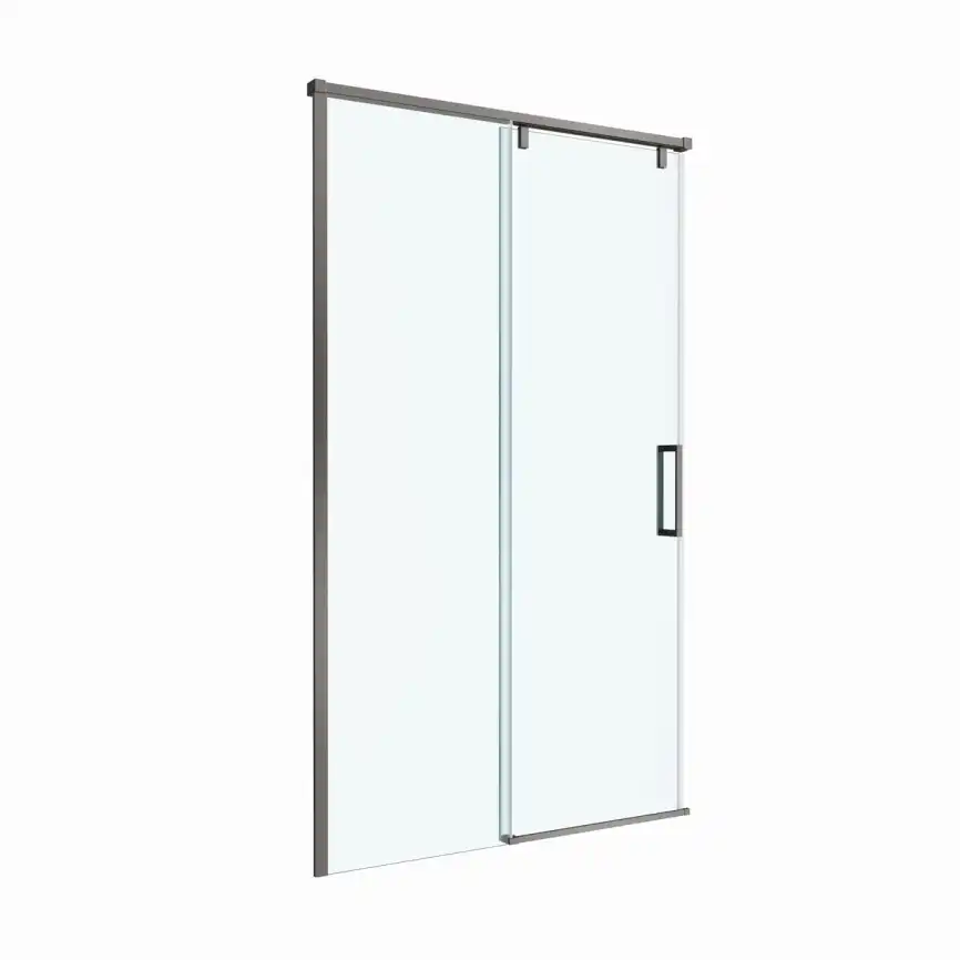 Душевая дверь BelBagno SOFT_CLOSE-1-BF-1-110-C-GM стекло прозрачное, профиль Оружейная сталь фото 10