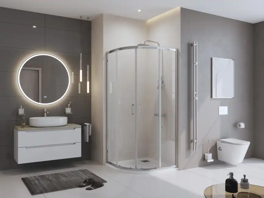 Душевой поддон BelBagno UNO 90х90 из искусственного камня, TRAY-MR-UNO-R-90-550-35-W-CR, Белый фото 6