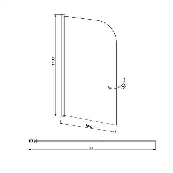 Шторка для ванны Mirsant Eco 2 80 см, УТ000042515, профиль Хром, стекло с рисуноком фото 2
