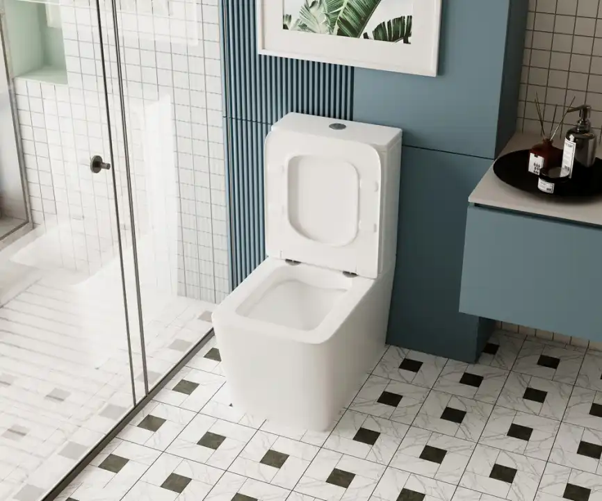 Унитаз-компакт ABBER Rechteck AC1210 белый, безободковый, с бачком и сиденьем Микролифт фото 3