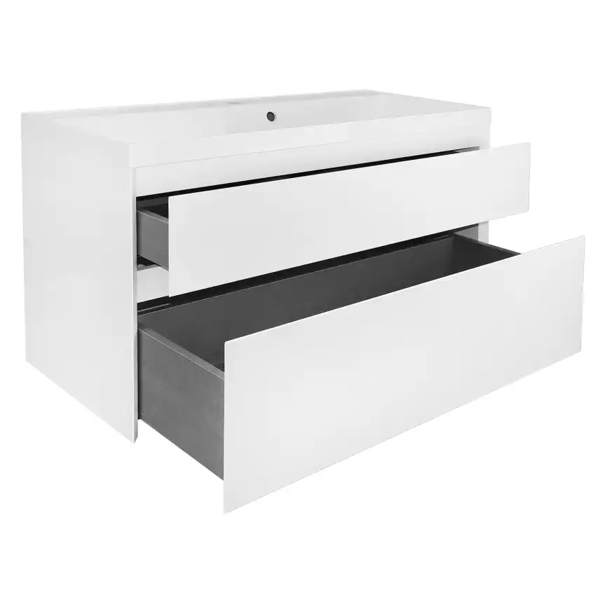 Тумба с раковиной Azario Velluto 100 CS00097538, подвесная, Белая матовая фото 2