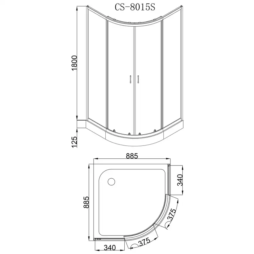 Душевой уголок LORANTO 90х90х215 с низким поддоном 13см, профиль хром, CS-8015GB 90 фото 3