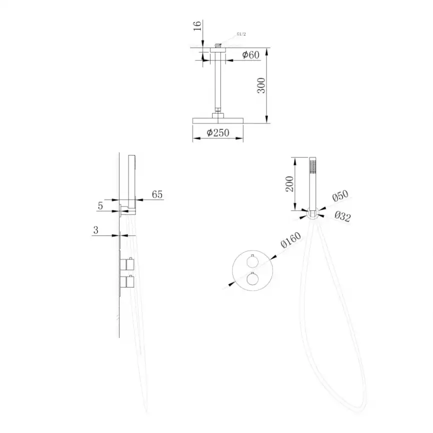Душевая система ABBER Wasser Kreis AF8121NG скрытого монтажа без излива, никель фото 3