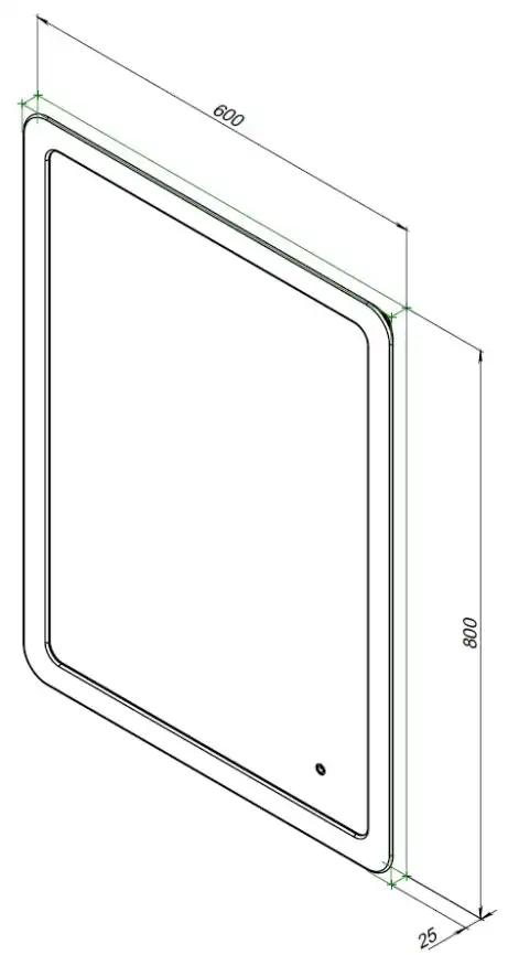 Зеркало Aquanet Ирис 60х80 316650 с подстветкой, сенсорный выключатель с функцией диммера, с подогревом фото 2