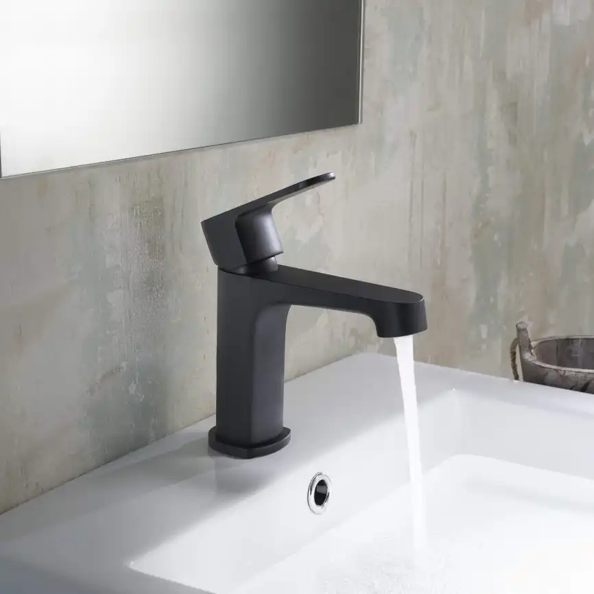 Смеситель для раковины Aquatek Оберон AQ1210MB, однорычажный, цвет Черный матовый фото 3