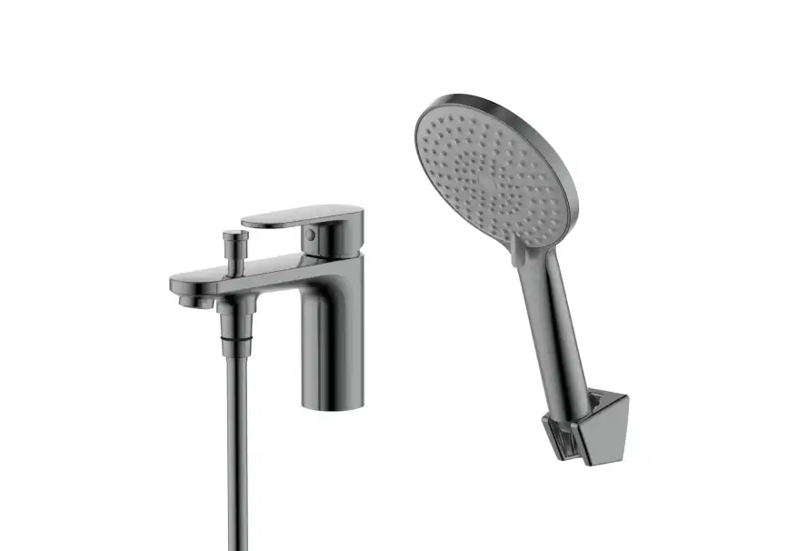 Смеситель на борт ванны Aquatek Ника AQ1844BGM, Оружейная сталь фото 3