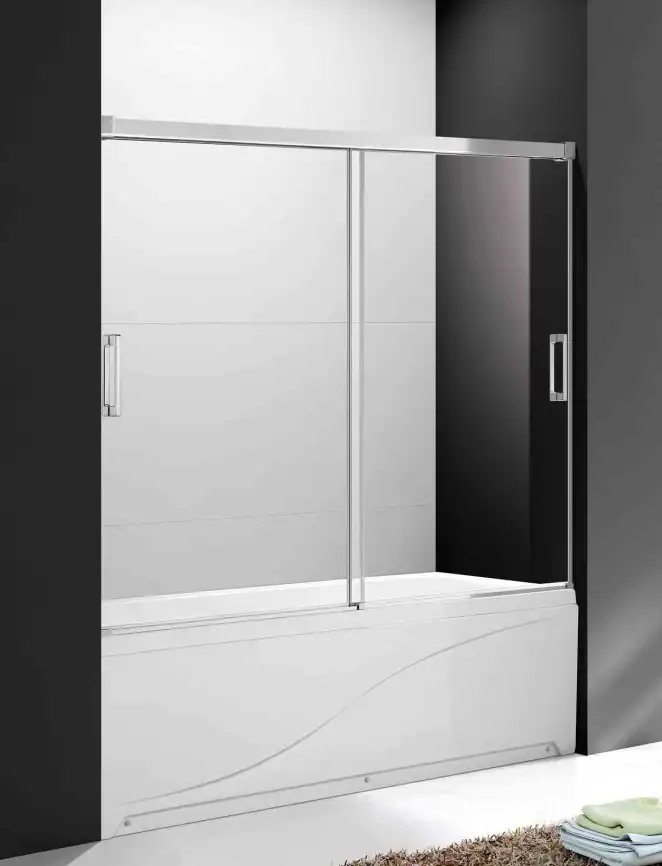 Шторка для ванны Cezares TANDEM-SOFT 180 см, TANDEM-SOFT-VF-2-180/145-C-Cr-IV, профиль Хром, стекло Прозрачное фото 1