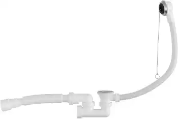 Слив-перелив для ванны Aquanet, с цепочкой, выпуск d40/50 с гофрой фото 1