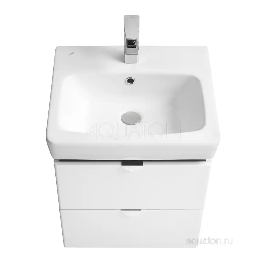 Тумба под раковину Aquaton Скай PRO 50 1A238001SY010 подвесная цвет, белый глянец фото 4