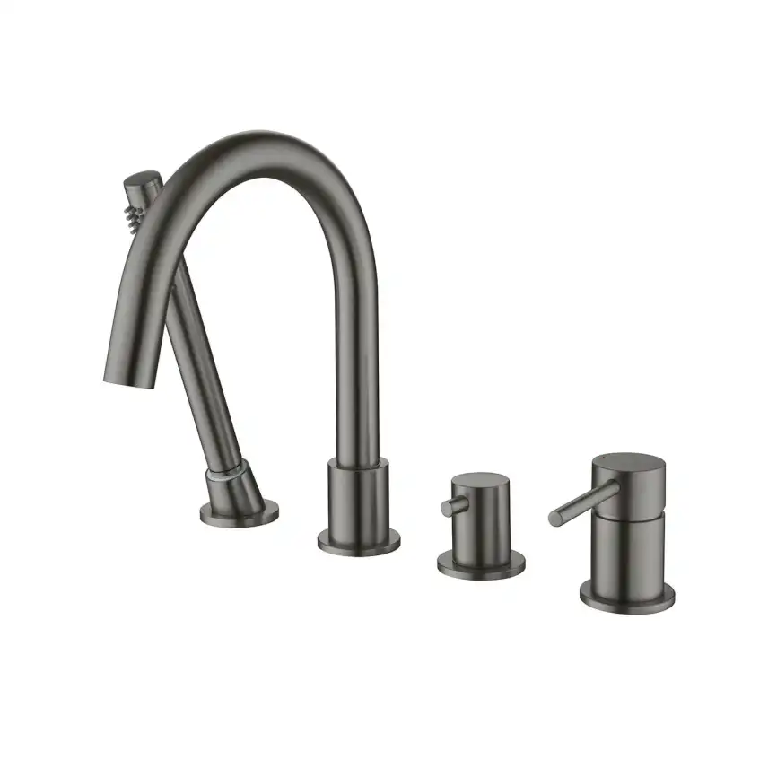 Смеситель на борт ванны Aquatek Европа AQ1348BGM, Оружейная сталь фото 1