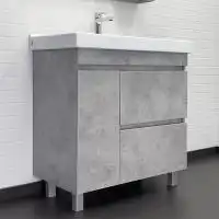 Тумба с умывальником Comforty Осло 80Н Бетон светлый, 00-00012959 фото 2