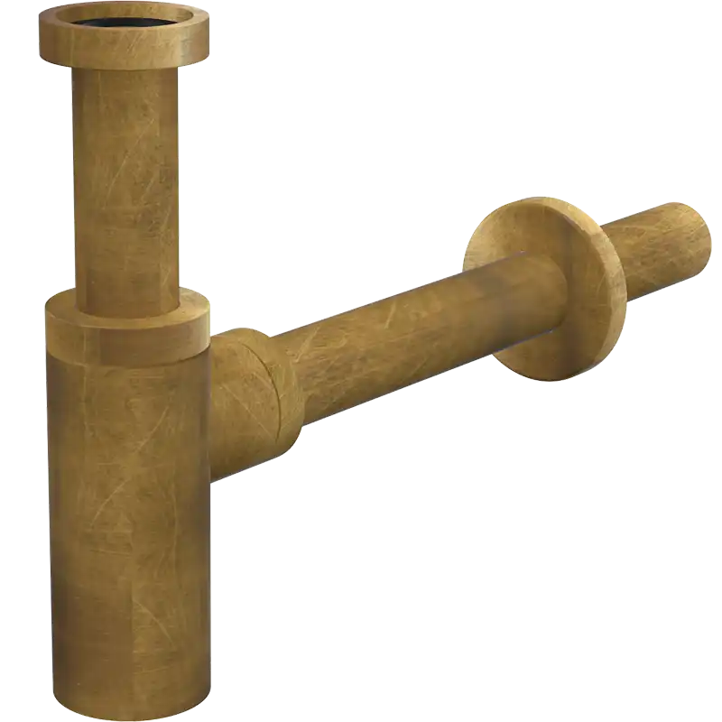 Сифон для раковины AlcaPlast A400ANTIC D32 мм, бронза фото 1