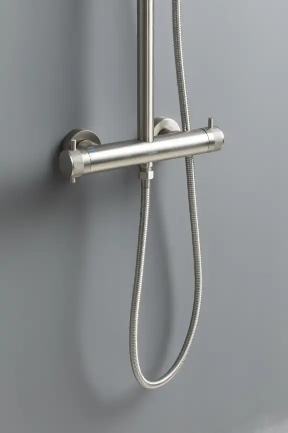 Душевая система Allen Brau Fantasy 5.11001-BN для душа без излива, термостатическая, с верхним душем, Никель браш фото 7