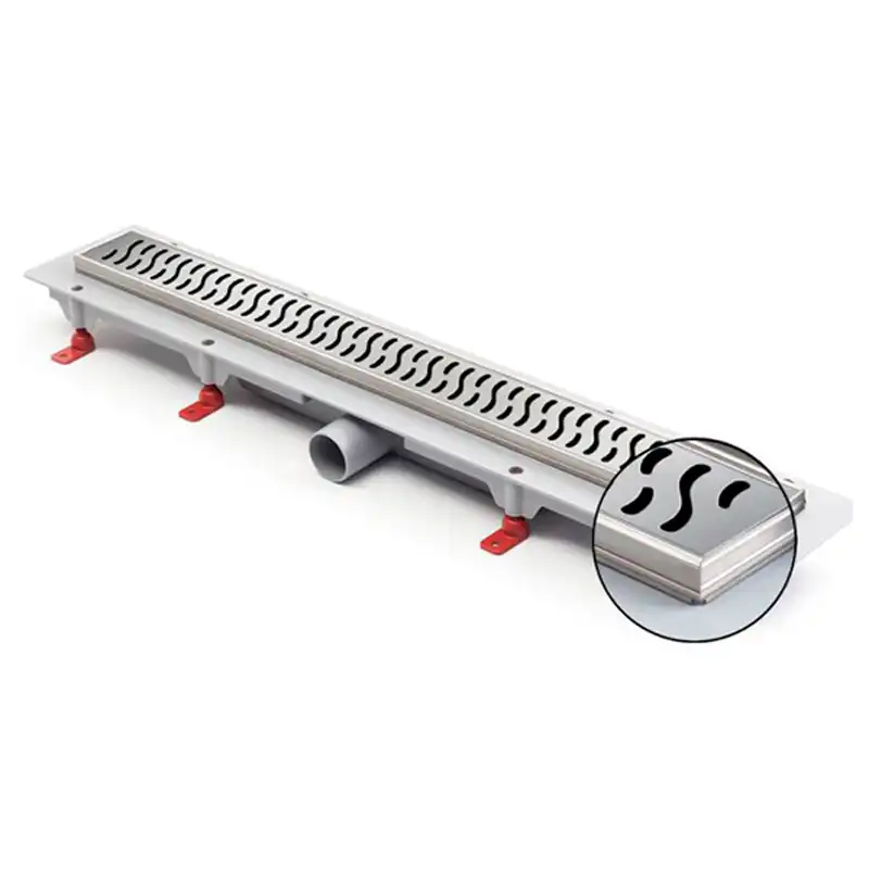 Душевой лоток Azario Harmony 85 см AZ-CH 850 HN с перфорированной решеткой, Хром матовый фото 2