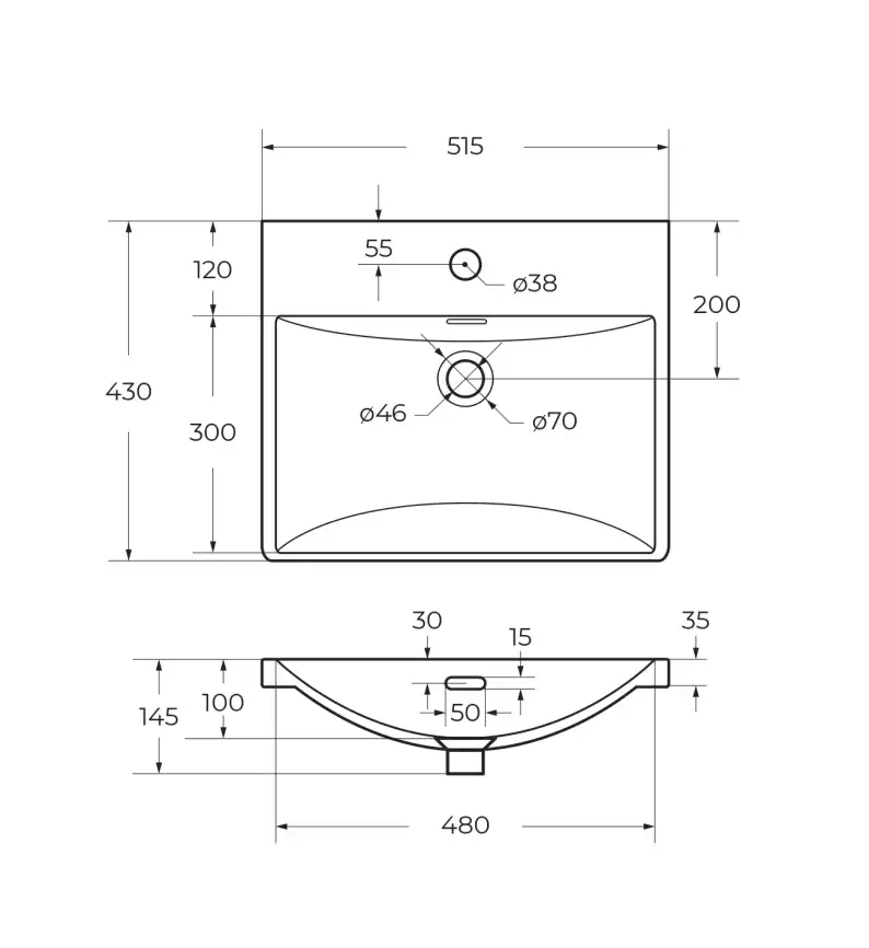 Керамическая раковина BelBagno BB-8076-3-50 фото 6