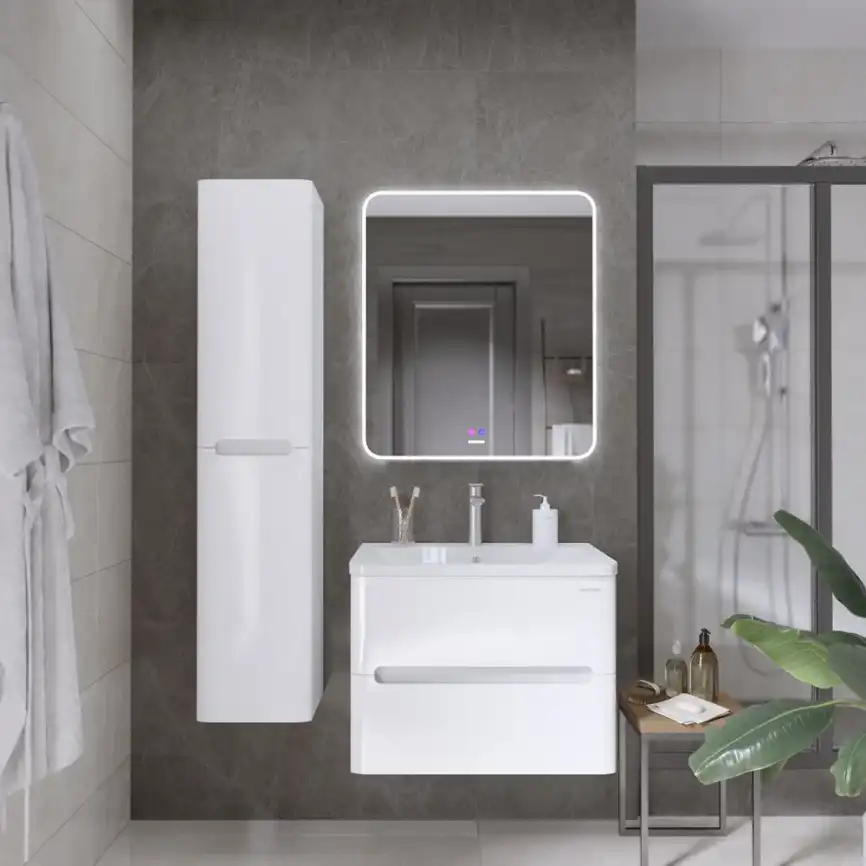 Тумба под раковину Grossman Адель-Норма 70 подвесная, белая глянцевая (107017) фото 2