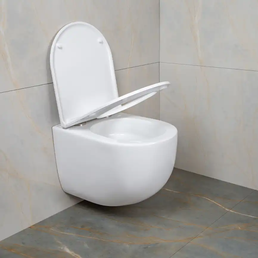 Унитаз подвесной AVS Спутник 801-0038-P-T2-GW безободковый, со смывом Торнадо, белый фото 5