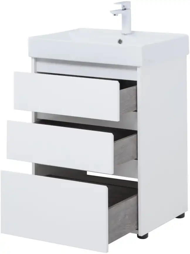 Тумба под раковину Aquanet Nova Lite 60 белый глянец (3 ящика) 302469 фото 4